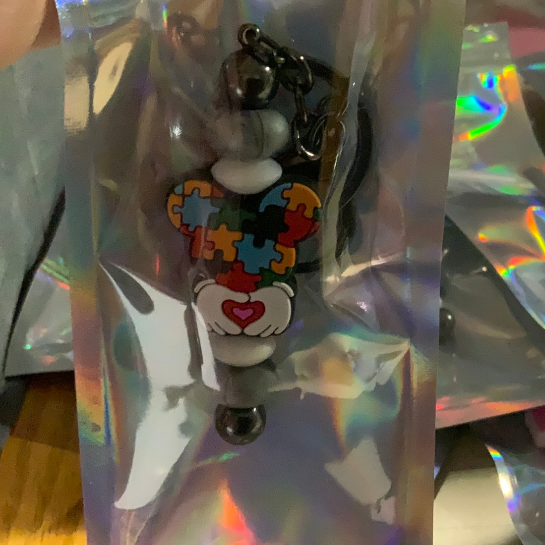 Autism Mickey Head Keychain Bar