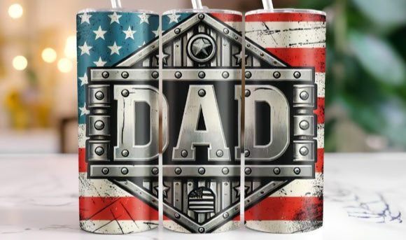 Red White and Blue Dad 20 Oz Tumbler