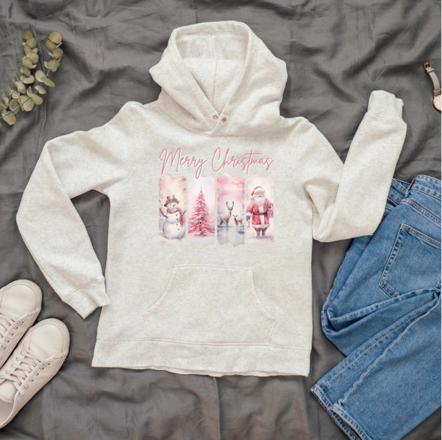 Pink Merry Christmas Paint Stroke