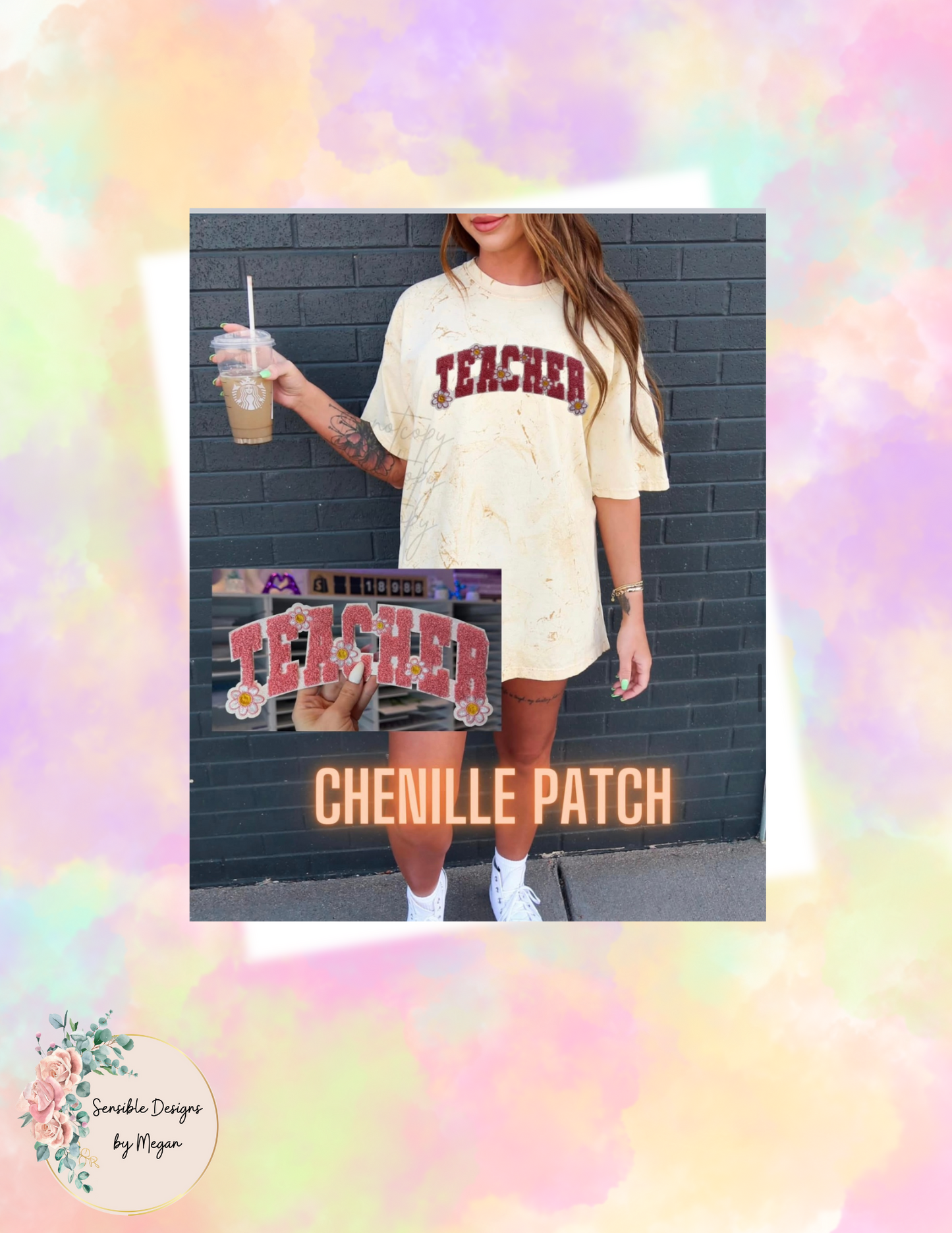 Daisy Teacher Chenille Patch