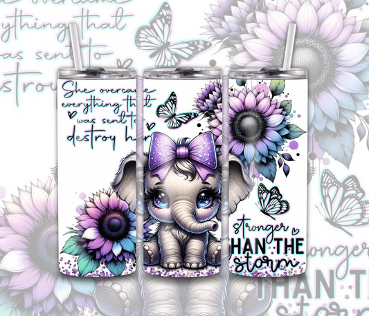 Stronger Than the Storm Purple Elephant 20 Oz