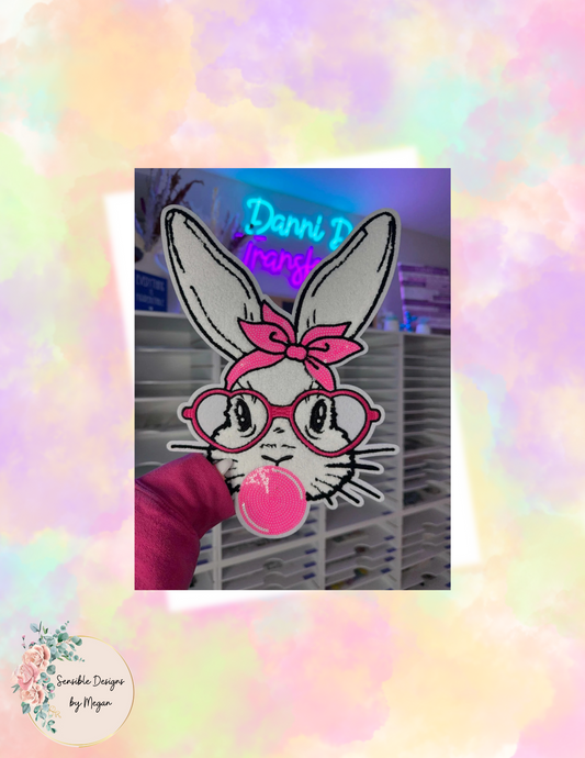 Bubble Bunny Chenille/Sequin Patch