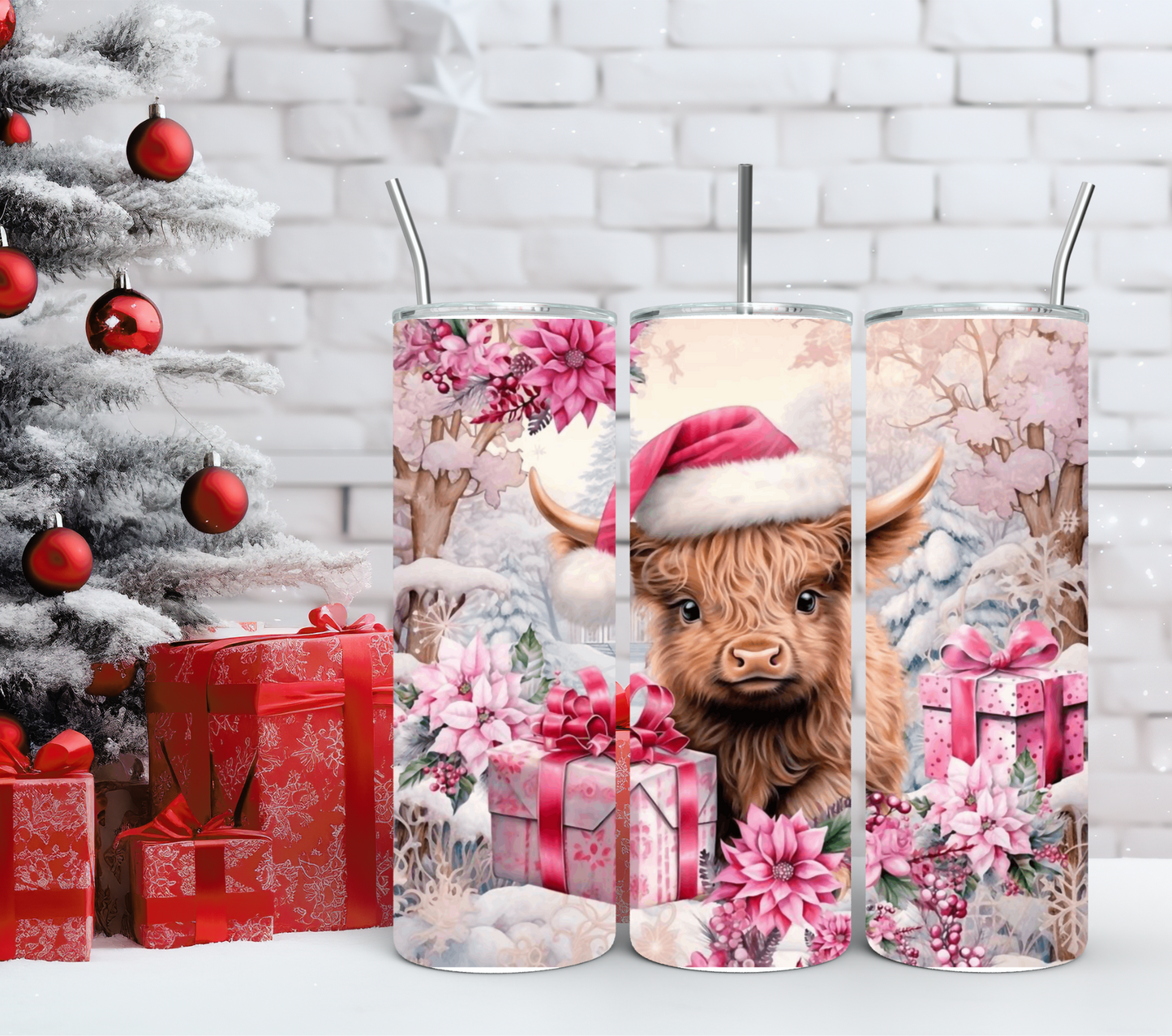 Festive Highland Cow (20 oz)