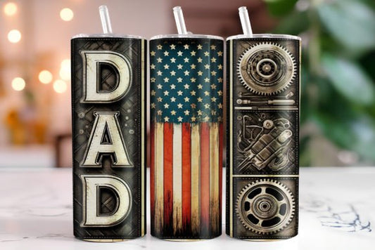 Red White and Blue Dad 20 oz Tumbler