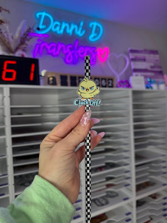 Cluck Off Straw Topper