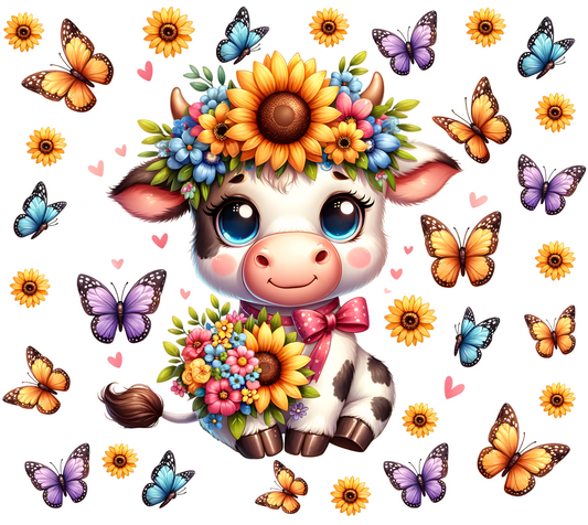 Floral Cow W. Butterflies