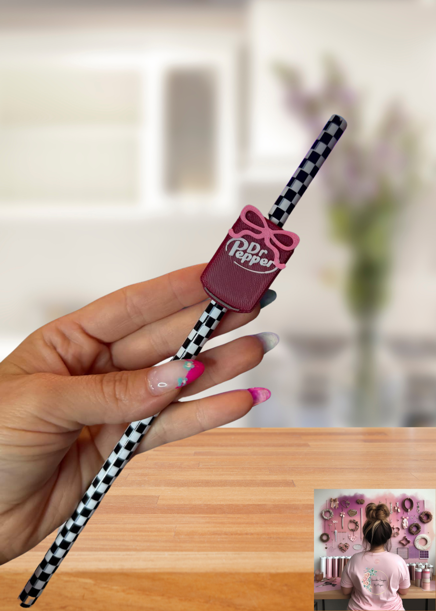 3D Printed Dr. Pepper Straw Topper