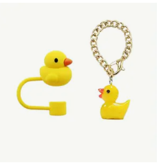 Silicone Duck Strawtopper & Cup Charm