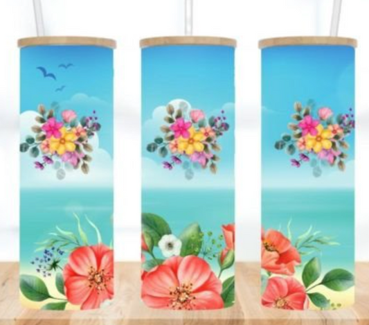 Ocean Flowers Tall Libbey