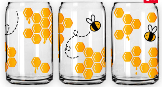 Honeycomb and Bumble Bees Libbey